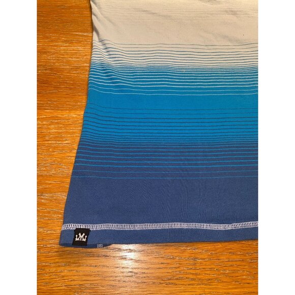 Micros Mens Blue Gradient Stripe Tank Top Sleeveless Ombre Design Size Large - Picture 3 of 3